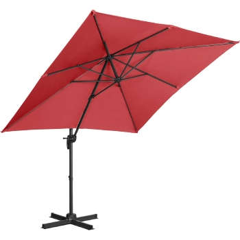 Parasol ogrodowy boczny na wysięgniku kwadratowy 250 x 250 cm bordowy