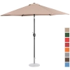 Parasol ogrodowy tarasowy okrągły uchylny z korbką śr. 270 cm kremowy