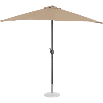 Półparasol przyścienny balkonowy tarasowy półokrągły 270 x 135 cm szarobrązowy