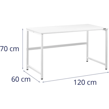 Biurko komputerowe na metalowym stelażu industrialne 120 x 60 cm białe