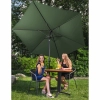 Parasol ogrodowy okrągły duży uchylny z korbką śr. 300 cm zielony