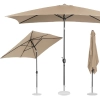 Parasol ogrodowy prostokątny uchylny z korbką 200 x 300 cm szarobrązowy