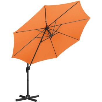 Parasol ogrodowy na wysięgniku bocznym uchylny okrągły śr. 300 cm pomarańczowy