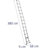 Drabina teleskopowa składana z aluminium 12 stopni 0.87-3.8 m