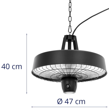 Lampa grzewcza tarasowa na podczerwień wisząca z pilotem 2100 W