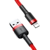 Wytrzymały elastyczny kabel przewód USB Iphone Iphone Lightning QC3.0 2.4A 0.5M czerwony