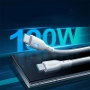 Kabel przewód USB-C z diodą LED 100W 2m biały