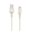 Kabel przewód do iPhone wzmacniany SR USB-A - Lightning 5A 1m beżowy