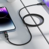 Kabel przewód USB-A - USB-C 60W z wyświetlaczem 1.2m czarny