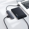 HUB Rozdzielacz USB-C - 4x USB 3.2 z portem zasilania USB-C szary