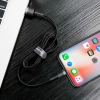 Wytrzymały kabel w oplocie do iPhone USB - Lightning QC3.0 2.4A 1m czarno-szary