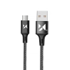 Mocny kabel przewód w oplocie USB microUSB 2.4A 1m czarny