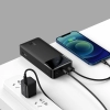 Powerbank 30000mAh 15W Bipow + kabel USB 4w1 microUSB / Lightning / 2x USB-C 1.2m czarny