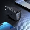 Ładowarka sieciowa GaN USB-C 30W PD QC 3.0 AFC FCP czarny