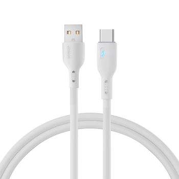 Kabel przewód ze wskaźnikiem LED USB - USB-C 3A 1.2m biały