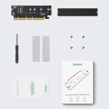 Karta rozszerzeń adapter PCIe 4.0 x16 do M.2 NVMe M-Key czarna