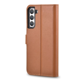 Skórzane etui portfel do Galaxy S22+ Leather Wallet Case brązowy