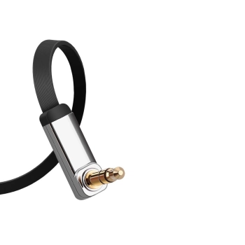 Płaski kabel przewód audio AUX 3.5mm mini jack 1m srebrny