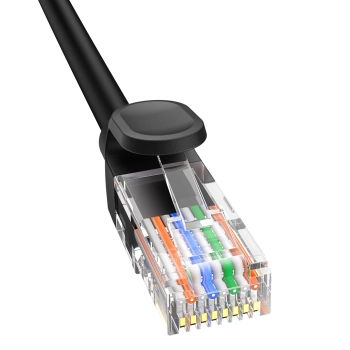 Kabel przewód sieciowy Ethernet Cat 5 RJ-45 1000Mb/s skrętka 1.5m czarny