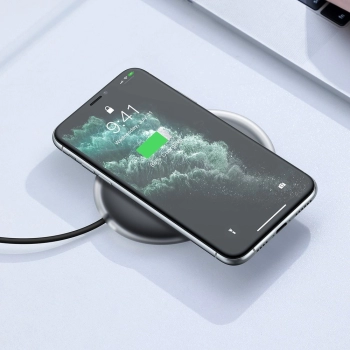 Bezprzewodowa ładowarka Jelly Qi 15W do telefonu słuchawek + kabel USB - USB-C czarny