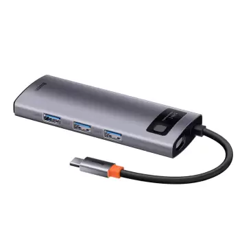 Multifunkcjonalny HUB USB 5w1 USB-C PD 100W HDMI szary