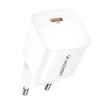 Ładowarka sieciowa 100-240V PD USB-C 20W biała