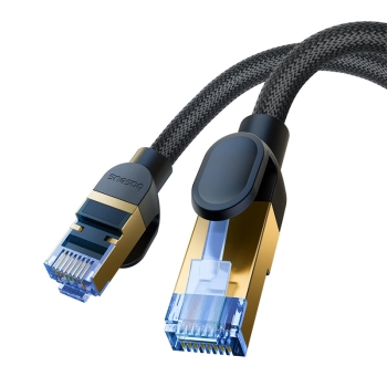 Szybki kabel sieciowy LAN RJ45 cat.7 10Gbps plecionka 8m czarny