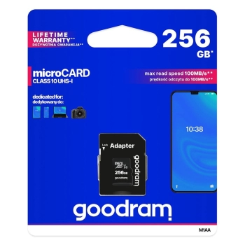 Karta pamięci Microcard 256GB micro SD XC UHS-I class 10 + adapter SD