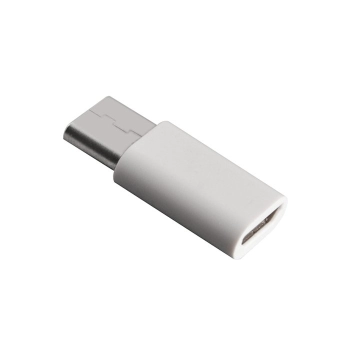 Adapter przejściówka wtyczka z micro USB na USB-C biała