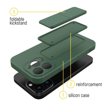 Silikonowe etui z podstawką etui Samsung Galaxy A13 5G Kickstand Case różowe