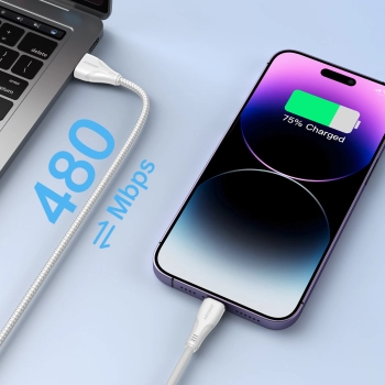 Przewód kabel iPhone Surpass Series USB - Lightning 2.4 3m biały