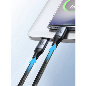 2w1 Kabel przewód Speedy Series USB-C - 2x USB-C 1.5m czarny