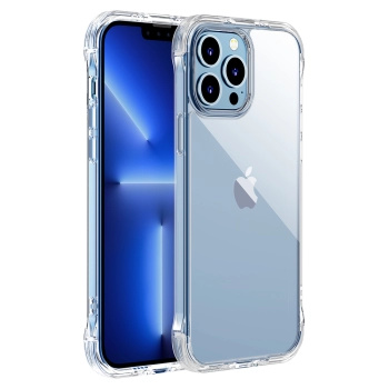 Etui pokrowiec do iPhone 13 Pro Max pancerna obudowa z haczykami podstawką przezroczysty