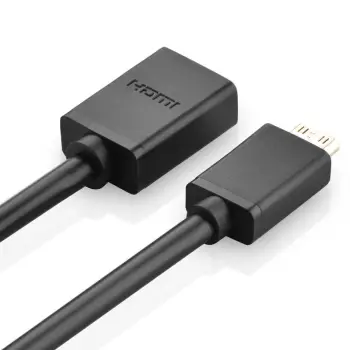 Przejściówka adapter kabel HDMI żeński - mini HDMI męski 4K 60Hz HEC ARC 22cm czarny