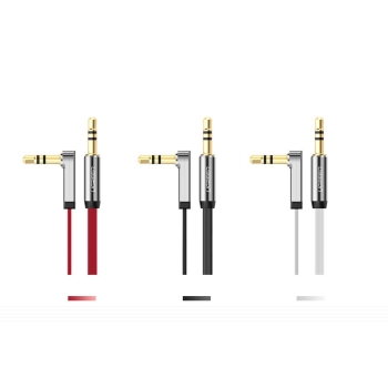 Płaski kabel przewód audio AUX 3.5 mm mini jack 5m srebrny