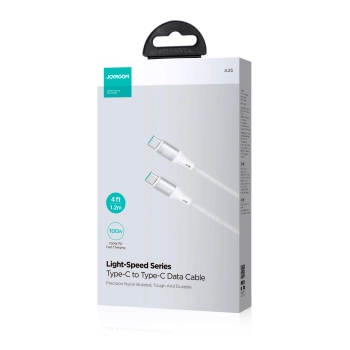 Kabel przewód USB-C 100W Light-Speed Series 1.2m biały