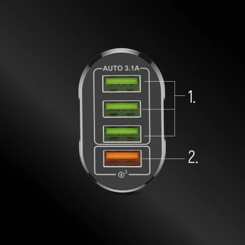 Mała ładowarka sieciowa 48W 4x USB-A QC czarna