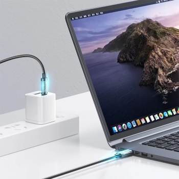 Kabel przewód w oplocie do iPhone USB-C - Lightning PD 20W 1.2m czarny