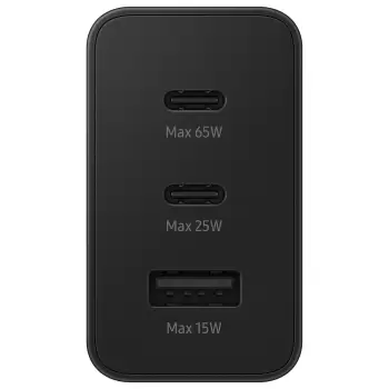 Ładowarka sieciowa 2x USB-C i 1x USB PPS PD 65W QC 3.0 AFC FCP czarny