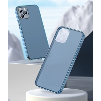 Sztywne etui z elastyczną ramką do iPhone 12 Pro Max Frosted Glass Case ciemnozielony