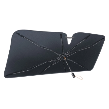 Parasol przeciwsłoneczny odblaskowy na przednią szybę do auta CoolRide 131x69cm czarny