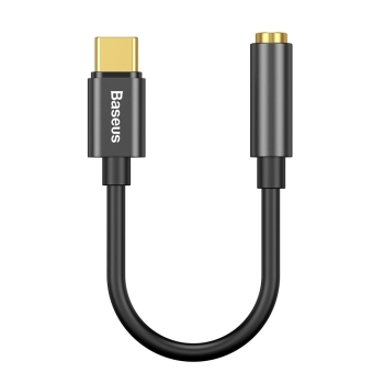 Adapter do słuchawek przejściówka L54 z USB-C na gniazdo audio jack 3.5mm DAC czarny