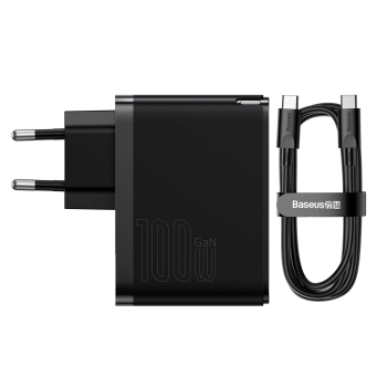 Szybka uniwersalna ładowarka sieciowa GaN5 Pro USB-C / USB 100W - czarny