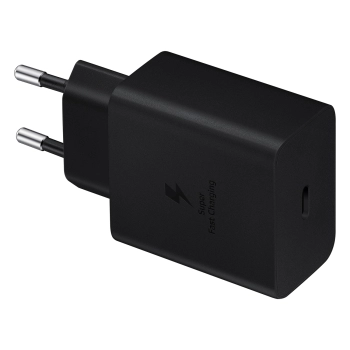 Ładowarka sieciowa z kablem przewodem USB-C 45W PD PPS + czarny