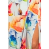 194-1 Długa suknia z hiszpańskim dekoltem - kolorowe malowane kwiaty-6