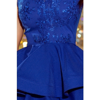 200-7 CHARLOTTE - ekskluzywna sukienka z koronkowym dekoltem - CHABROWA-6