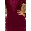 216-3 EMMA elegancka ołówkowa sukienka z koronką - BORDOWA-6