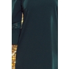 190-7 MARGARET sukienka z koronką na rękawkach - ZIELEŃ BUTELKOWA-6