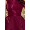 205-2 LAURA podwójnie rozkloszowana sukienka z koronkową górą - BORDOWA-6