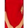 217-1 NEVA Trapezowa sukienka z rozkloszowanymi rękawkami - CZERWONA-6